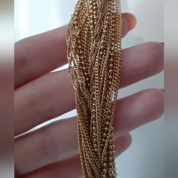 Zara Rope Chain Necklace Long Gold Multi-Chain - Picture 7 of 8